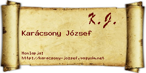 Karácsony József névjegykártya