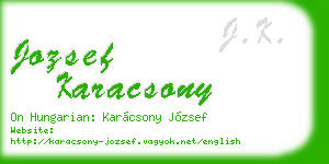 jozsef karacsony business card