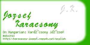 jozsef karacsony business card